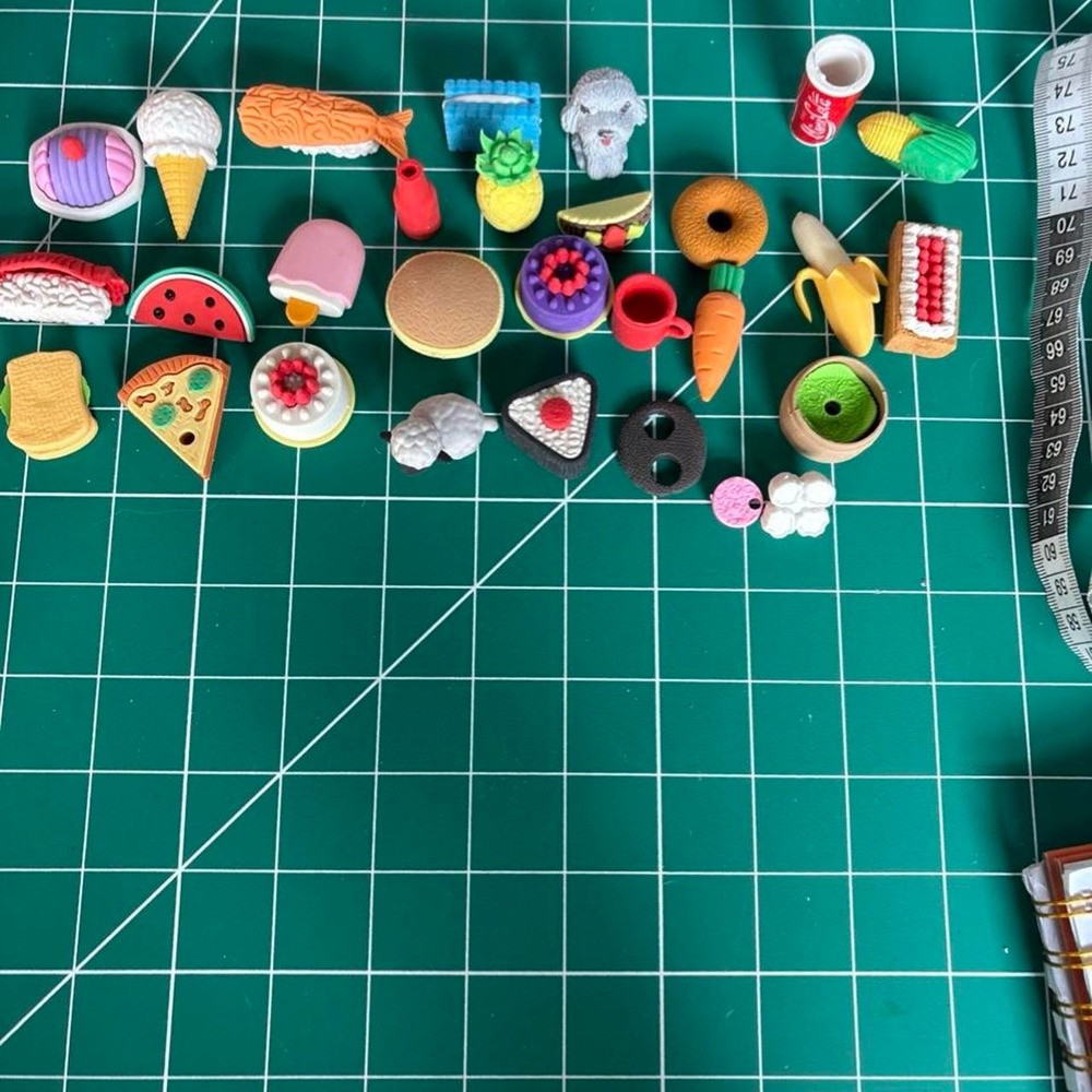 Assorted Food Novelty Erasers Pizza Donut Ice Cream Sushi Dessert Lot Multi
